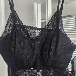 Lace Bralette Cami - Black